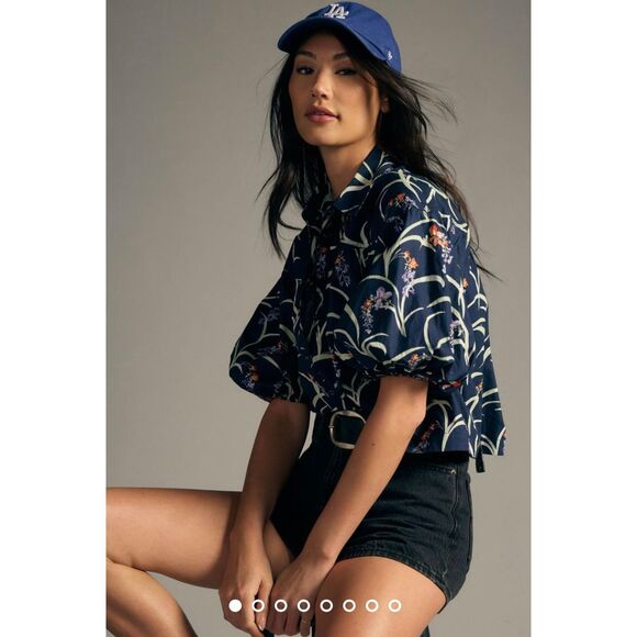 Anthropologie x Maeve The Zooey Bubble-Sleeve Blouse Size XS - Picture 3 of 12